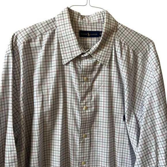 RALPH LAUREN BUTTON DOWN SHIRT 2XLT CHECKED PREPPY OFFICE CLASSIC TIMELESS - Picture 1 of 11